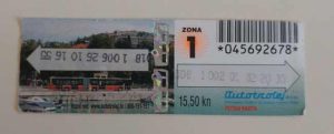 Rijeka bus ticket 1 zone