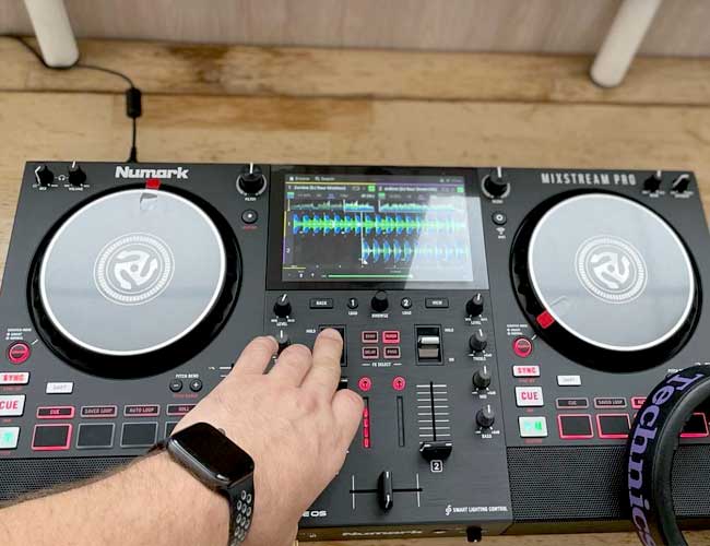 Numark MIXSTREAM PRO GO Battery Powered Streaming DJ Controller w Case